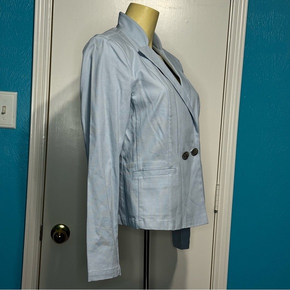 CAbi 725 WedgeWood Jacket Light Blue Double-Breasted Blazer Raised Collar 6 NWT - Picture 6 of 16